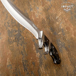 IMPACT CUTLERY RARE CUSTOM FULL TANG SUB HILTED BOWIE KNIFE | WENGE WOOD HANDLE