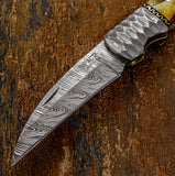 UK Damascus knife Blade, Scalloped Damascus Bolsters, Fileworked Spacers, Buy UK Knife store, Knife shop