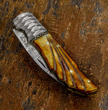 Trapper Knife, Slip Joint Custom Damascus knife UK
