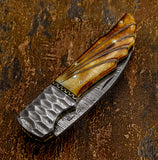 Custom Damascus Slip-Joint Folding Knife UK