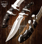 IMPACT CUTLERY UK RARE CUSTOM FULL TANG SUB HILTED BOWIE KNIFE | WENGE WOOD HANDLE