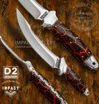 IMPACT CUTLERY RARE CUSTOM D2 FULL TANG BOWIE KNIFE SAW TOOTH BLADEIMPACT CUTLERY RARE CUSTOM D2 FULL TANG BOWIE KNIFE SAW TOOTH BLADE