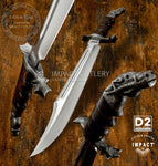 IMPACT CUTLERY CUSTOM D2 STEEL ART BOWIE KNIFE