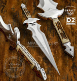 IMPACT CUTLERY CUSTOM D2 ART FULL TANG DAGGER KNIFE