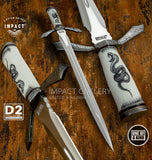 The White Serpent’s Vigil, Sword, inspired by ancient oath blades and ceremonial sidearms, the Serpent’s Oath blends symbolism, symmetry, and raw presence