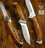'Honeycomb Hunter' Custom Drop Point Skinning Hunting Knife, Buy UK Knife