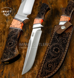 Model # 8107 "Copper Rose" Custom Engraved Bowie Knife