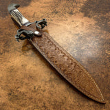 IMPACT CUTLERY RARE CUSTOM DAMASCUS DAGGER KNIFE STAG ANTLER