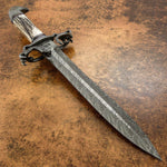 IMPACT CUTLERY RARE CUSTOM DAMASCUS DAGGER KNIFE STAG ANTLER