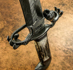 IMPACT CUTLERY RARE CUSTOM DAMASCUS DAGGER KNIFE STAG ANTLER