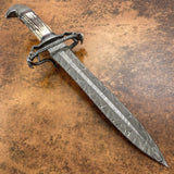 IMPACT CUTLERY RARE CUSTOM DAMASCUS DAGGER KNIFE STAG ANTLER