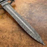 IMPACT CUTLERY RARE CUSTOM DAMASCUS DAGGER KNIFE STAG ANTLER
