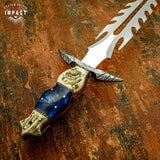 UK Custom bowie knife, Antique Stag Antler, Custom Damascus knife, Crown Antler