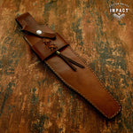 UK Custom bowie knife, Antique Stag Antler, Custom Damascus knife, Crown Antler