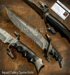 IMPACT CUTLERY RARE CUSTOM DAMASCUS BOWIE KNIFE