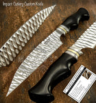 Buy UK Custom Knife, Mirror polished, Hammered, Bull Horn