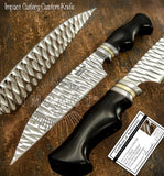 Buy UK Custom Knife, Mirror polished, Hammered, Bull Horn