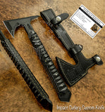 UK Custom Hatchet Knife, Black powder coated, Micarta Handle
