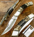Buy uk custom folding pocket knife, lock back, stag antler