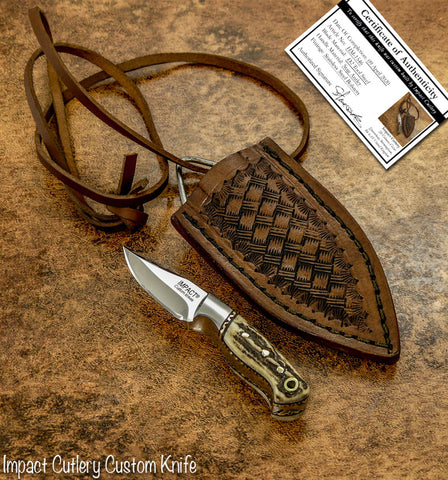 IMPACT CUTLERY RARE CUSTOM SKINNING NECK MINIATURE KNIFE
