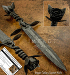 UK Custom Art Dagger, UK Custom Damascus Dagger, Full Integral Forged Damascus, Hand Forged Damascus UK