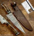 Buy UK Custom damascus chef knife, Kitchen knife, Fossilized bone