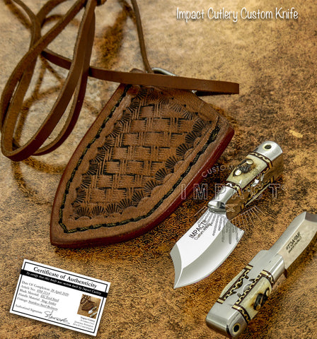 IMPACT CUTLERY RARE CUSTOM SKINNING NECK MINIATURE KNIFE