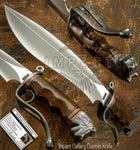 Buy UK custom Sasquatch Bowie Knife, D-guard, Hand Forged Damascus, Burl wood