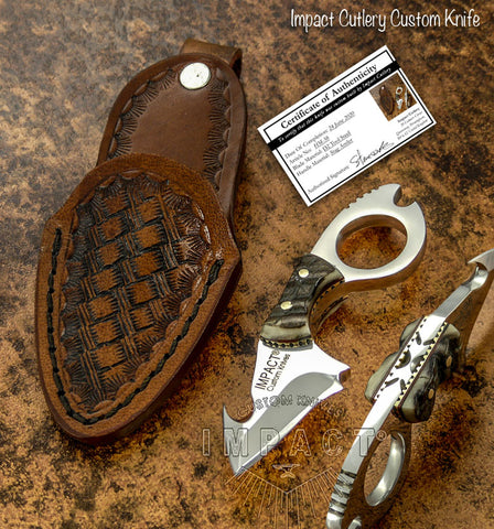 IMPACT CUTLERY RARE CUSTOM FULL TANG SKINNING  MINIATURE KNIFE