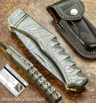 UK CUSTOM DAMASCUS KNIFE, UK CUSTOM FOLDING KNIFE, POCKET KNIFE