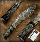 IMPACT CUTLERY RARE CUSTOM BOWIE KNIFE SCRIMSHAW WORK