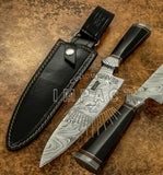 Buy UK Custom damascus chef knife, Kitchen knife, Bull Horn