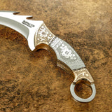 UK CUSTOM KARAMBIT KNIFE, ENGRAVED HANDLE