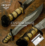 IMPACT CUSTOM DAMASCUS BOWIE CROWN ANTLER