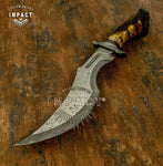 UK custom Rain Drop Damascus Bowie Knife