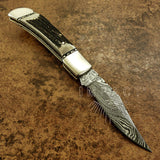 Buy UK Folding Knife, UK Custom Folding Knife, UK Lock Back Knife, Stag Antler