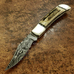 Buy UK Folding Knife, UK Custom Folding Knife, UK Lock Back Knife, Stag Antler