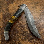 Buy UK Custom Damascus Knife, UK Folding Knife, UK Pocket Knife, UK Lock Back Knife