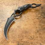 UK Custom Karambit Knife, Black powder coated, Micarta Handle