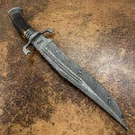 UK Custom bowie knife, Antique Stag Antler, Custom Damascus knife