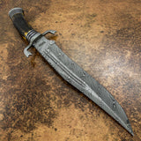 UK Custom bowie knife, Antique Stag Antler, Custom Damascus knife