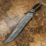 UK Custom bowie knife, Antique Stag Antler, Custom Damascus knife