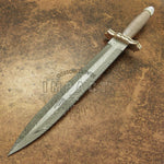 MPACT CUTLERY RARE CUSTOM FEATHER DAMASCUS DAGGER KNIFE WIRE WRAPPED HANDLE