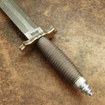MPACT CUTLERY RARE CUSTOM FEATHER DAMASCUS DAGGER KNIFE WIRE WRAPPED HANDLE