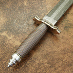 MPACT CUTLERY RARE CUSTOM FEATHER DAMASCUS DAGGER KNIFE WIRE WRAPPED HANDLE