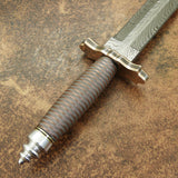 MPACT CUTLERY RARE CUSTOM FEATHER DAMASCUS DAGGER KNIFE WIRE WRAPPED HANDLE