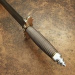 MPACT CUTLERY RARE CUSTOM FEATHER DAMASCUS DAGGER KNIFE WIRE WRAPPED HANDLE