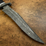 UK Custom Damascus Knife, Hand forged, Bull Horn