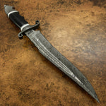 UK Custom Damascus Knife, Hand forged, Bull Horn