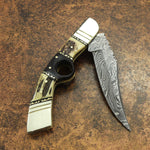 UK Folding Knife, UK Custom Folding Knife, UK Lock Back Knife, Stag Antler